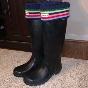 Hunter Tall Rain Boots with Boot Socks